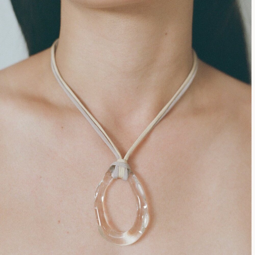 Ayllon brand glass Gallatea pendant necklace in the style Medanos